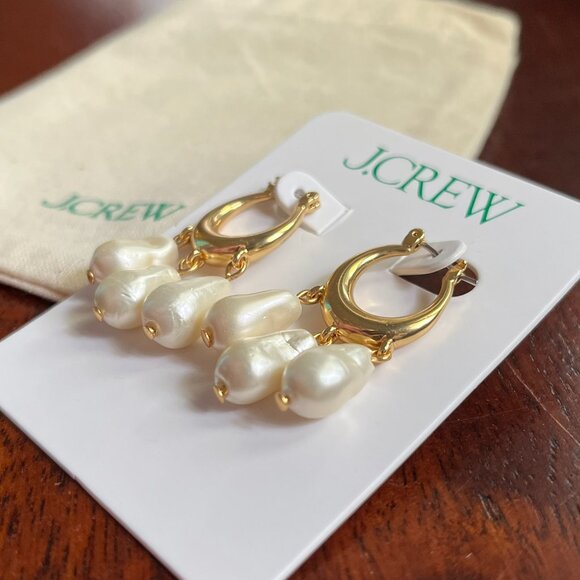 J. Crew pearl drop earrings NWT - Picture 5 of 9